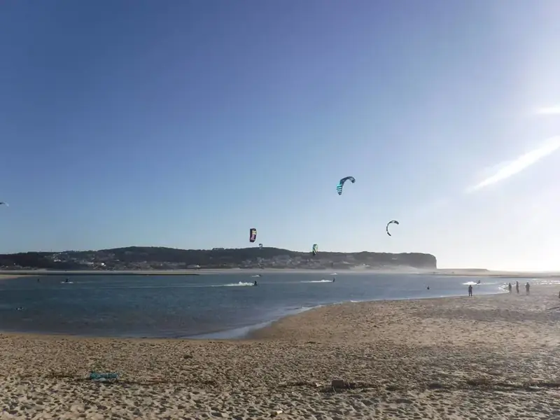 Kitesurfing at Lagoa de Obidos - Foz